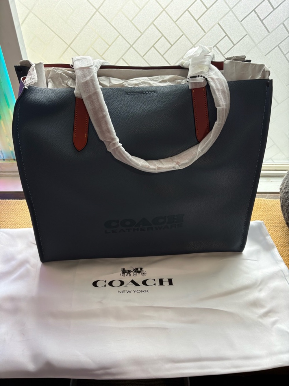 Coach Relay Tote Bag in Blue Leather